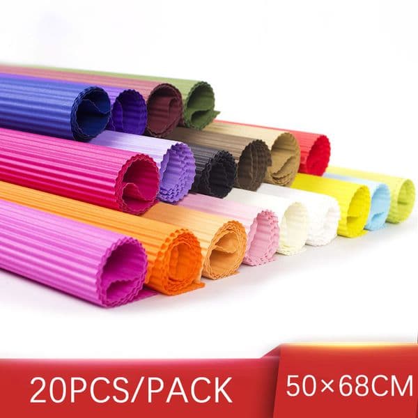 Packaging Paper 20PCS/PACK Monochrome Corrugated Paper DIY Bouquet Packaging Wavy Paper Flower Gift Wrapping Paper Wholesale 230707
