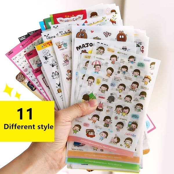 Adhesive Stickers Cute Molang Rabbit Cartoon Animals Sticker Pvc Diary Scrapbook Decoration Stationery 230707