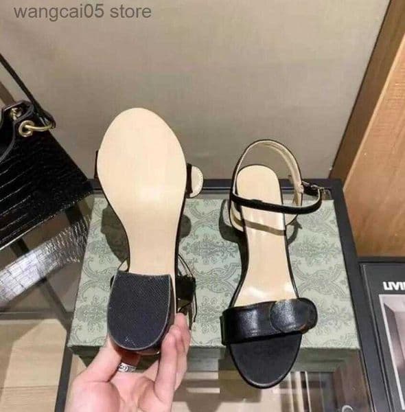 Sandals Summer Women Sexy Sandals Top Quality Multicolor High-Heeled Shoes Outdoor Chunky Heels Slippers Leather Buckle Latch Designer Shoe Sandal T230710