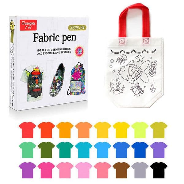 Markers 1224 Color Fabric Markers Pens Set Permanent Clothes Textile Marker Fabric Paint Pen DIY Crafts T-shirt Pigment Painting Pen 230710