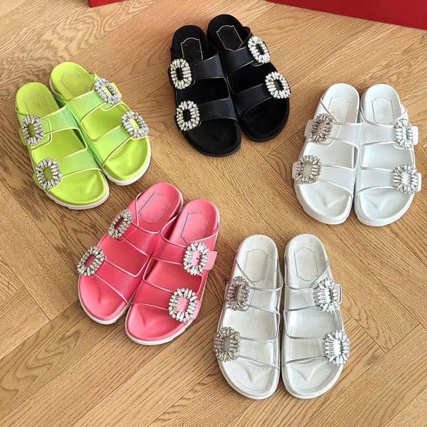 Women designer slipper slides sandal summer sandals shoes classic beach slides casual woman outside slippers sliders beach leather Size 35-41 with box L260528