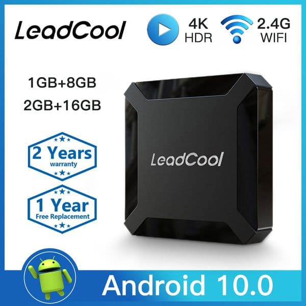 LeadcoolH313 4KHDR High Quality Set Top Box Allwinner H313 Quad Core Smart Android10 Streaming Box 1G+8G/2G+16G Android10 Support WIFI Bluetooth Smart TV Box