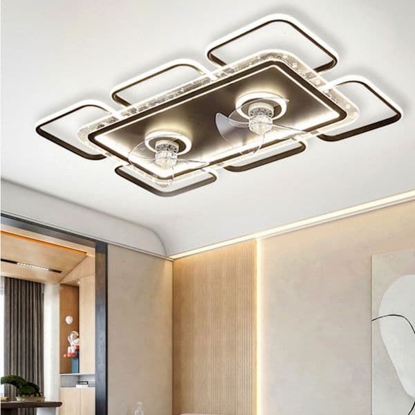 Modern ceiling lamps bedroom folding Ceiling fan ceiling fan with led light and control for living room lighting