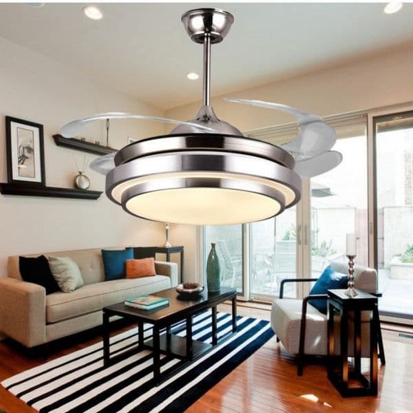 Ceiling Fan With Led Light Acrylic Intelligent Ceiling Lamp Modern Led Lamp Bedroom Study Restaurant Rc And Appdimming Ceiling