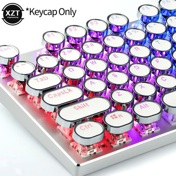 Keyboards 104 Keys Mechanical Set Punk Round Characters Backlight Translucent Personality Gaming Keyboard Keycaps 230715