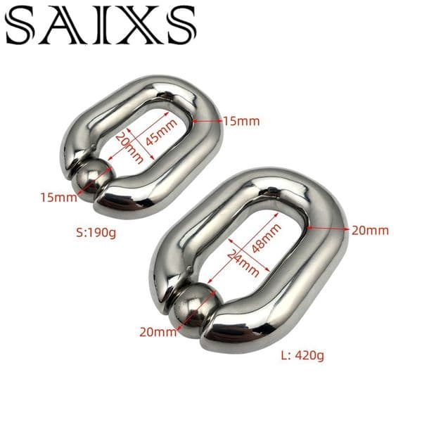 Chastity Devices Scrotal Stretch Pendant Scrotum Ball Stretchers Testis Weight Penis Restraint Stainless Steel Cock Lock Ring Bondage 230714