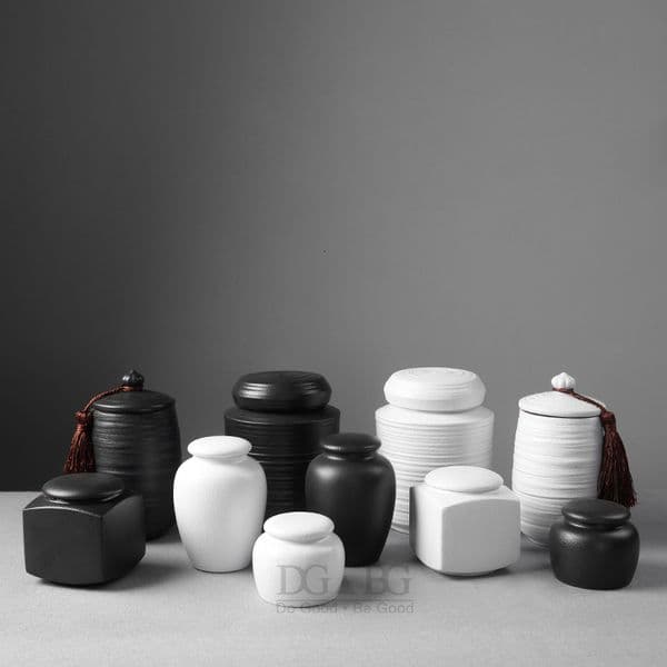 Other Cat Supplies Ceramic Pet Keepsake Dog Birds Urns Black White Funeral Urn Human Container for Ashes Cremation Small Animal Columbarium 230715
