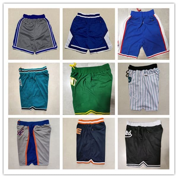 Just Don New Pocket Baseball Shorts Casual Sports Hip Pop Pant With Pockets Zipper Sweatpants Breathable Gym Training Beach Pants Short NY San Diego Kekambas S-XXXL