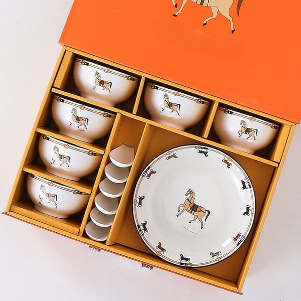 New Style Gift Dishware Set Creative Household Tableware Soup Bowl Ceramic Plate