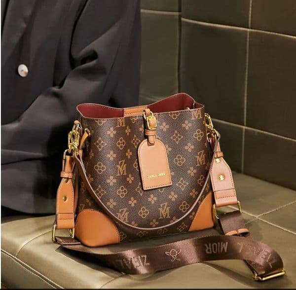 Brand luxury design Vintage bucket bag women's fashion retro style one shoulder crossbody bags printed color handbag thumbnail 2