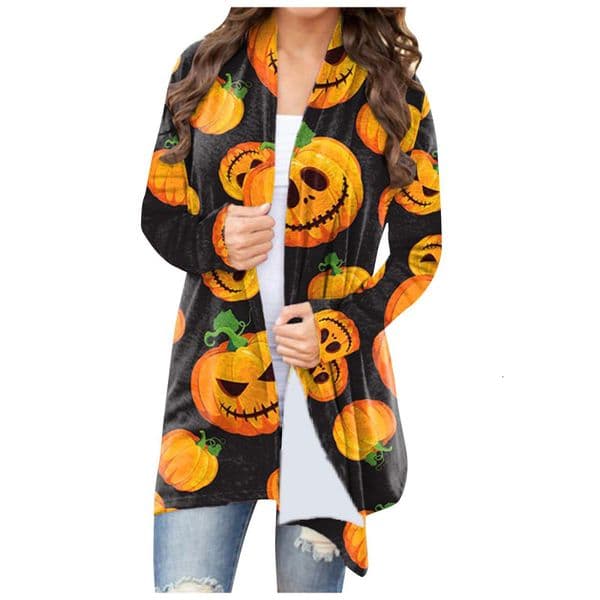 Women's Jackets Casual Versatile Halloween Printed Thin Coat Cardigan Basic Jackets For Women Fashion Woman Clothes Streetwear Ropa De Mujer 230720