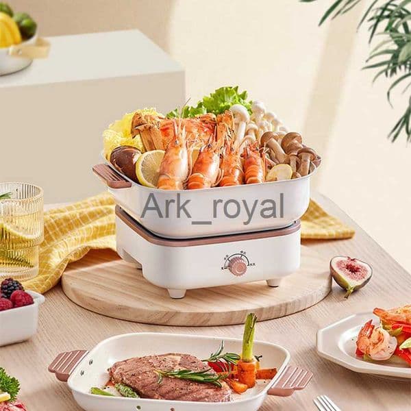 Electric Skillets 800W Electric Cooking Pot Household Split Rice Cooker Portable Fold Hotpot Electric Skillet Fried Pan Dormitory Multicooker 220V J230720