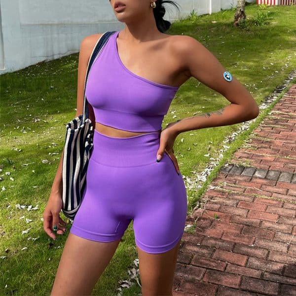 Yoga Outfit Two Piece Set Shorts Pant Fitness Seamless Tracksuit Wear Long Sleeve Sports Bra Suits Training Womens Outfits Gym Clothes 230720