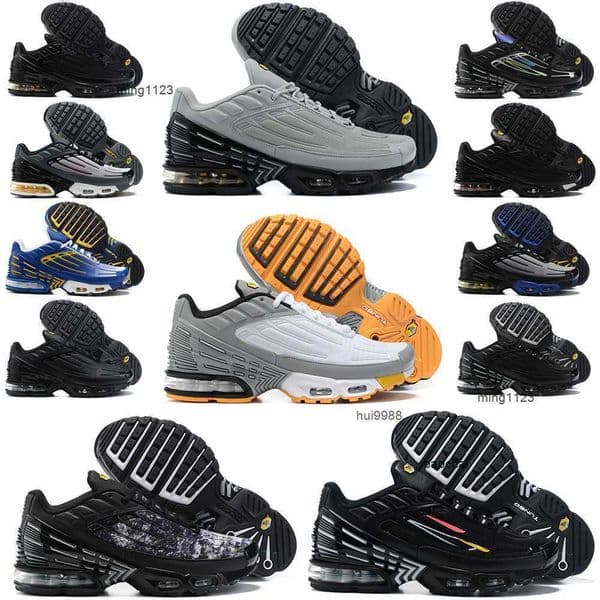Tn Triple White Black Men Tuned Running Shoes Plus 3 III Laser Blue Purple Grey Athletic Shoe Trainers Sneakers 39-46