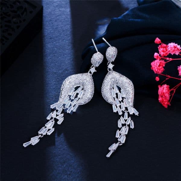 charm tassel damond earring designer for woman party 18k gold green pink AAA cubic Moissanite south american womens wedding engagement dangle earrings jewelry