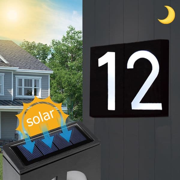 Other Home Decor House Number Outdoor Address Sign Solar Led Light Outdoor Exterior House Number House Door Number Doorplate Digital Flat Number 230721