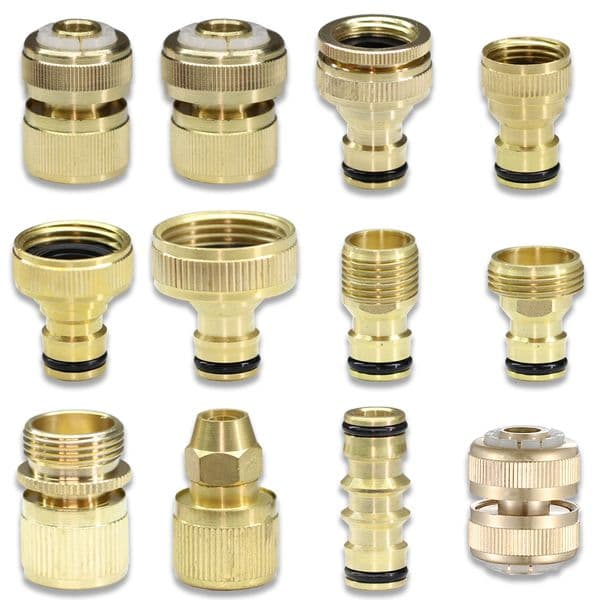 Watering Equipments 12 34 1 Brass Tap Quick Connecter 16mm 20mm Copper Hose Coupling Adapter Garden Tubing Repair Gun Fittings Tool 230721