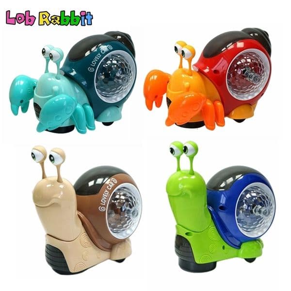Intelligence toys Kids Crab Snail Toy With 3D Lighting Projection Music Interactive Games Electronic Pets Toys for Children 230721