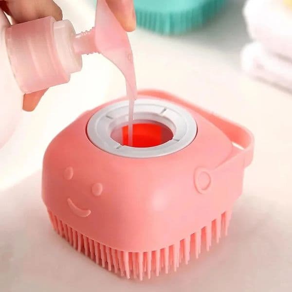 Bath Bathroom Massage Gloves Soft Safety Silicone Comb With Shampoo Box Pet Dog Brush