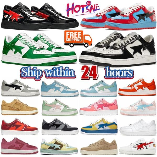 2026 Designer Running Shoes Low for men Sneakers Patent Leather Black White Blue Camouflage Skateboarding jogging Sports Star Trainers Eur 36-45