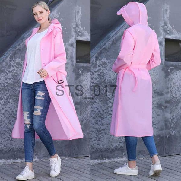 Raincoats 2021 Fashion Adult Long Raincoat Women Men Rain coat Waterproof Hooded For Outdoor Hiking Travel Fishing Cycling Rainwear x0724