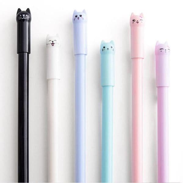 Cat Gel Pens Black Ink Pens 0.5mm Roller Ball Neutral Pen Office School Supplies