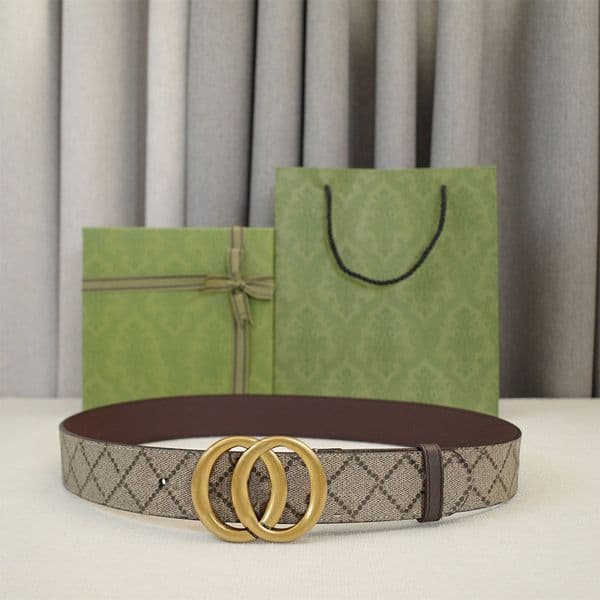 Designer Belt Genuine Leather Man Woman Belts Letters Buckle Plaid Width 4CM Casual Smooth Buckle Gold Sliver Color