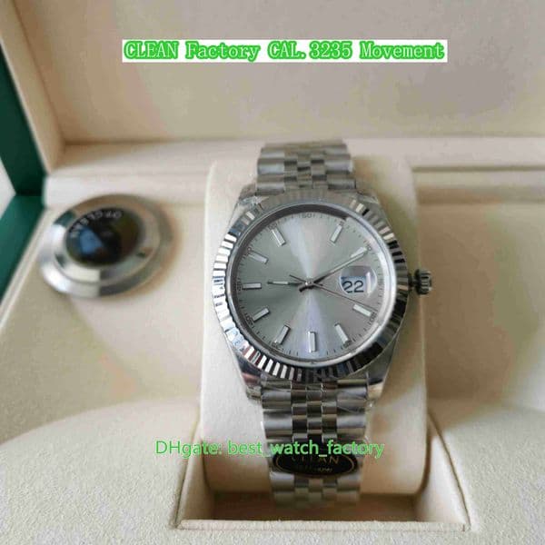 CLEAN Factory Mens Watch 41mm 126334 President LumiNova Silver Dial Watches 904L Steel Jubilee Bracelet CAL.3235 Movement Mechanical Automatic Men's Wristwatches