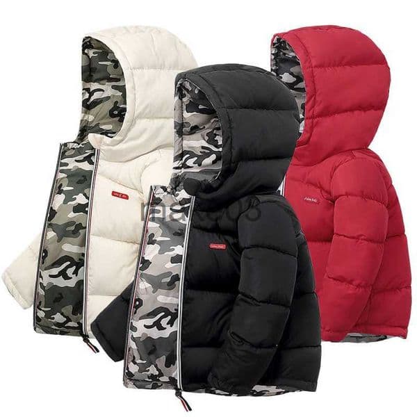 Down Coat Winter Thick Warm Down Coat For Boys Jackets Can Be Worn On Both Sides Toddler Hooded Outerwear Infant Children Clothes J230823