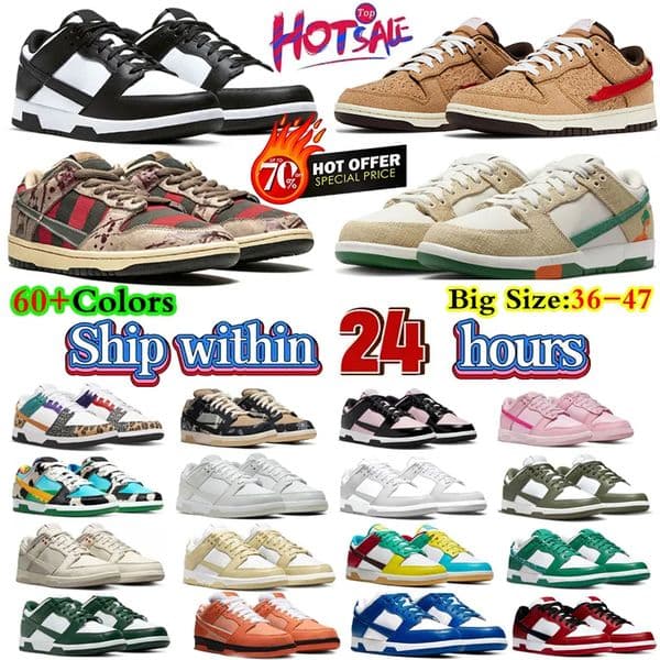 Running Shoes 20th anniversary Clot Cork lows Freddy Krueger Panda Mens Jarritos Light Orewood Medium Olive Sanddrift Gray Fog Plate-forme men Women Sneakers