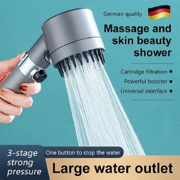 Bathroom Shower Heads Massage And Skin Beauty Multifunctional Shower Head High Pressure 3-mode Handheld Shower Head Anti-clog Nozzles 230731