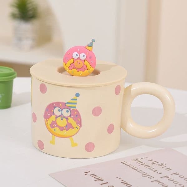 15.2oz Panda Coffee Mug Ceramic Cup Silicone Covered Custom Logo Drinkware Gift Cup