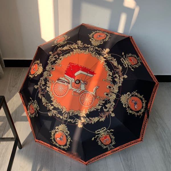 Fashion Full-Automatic 3-Fold Vinyl Coating Parasol Anti-Uv Umbrella Sun Shade And Rain Dual-Use 010205