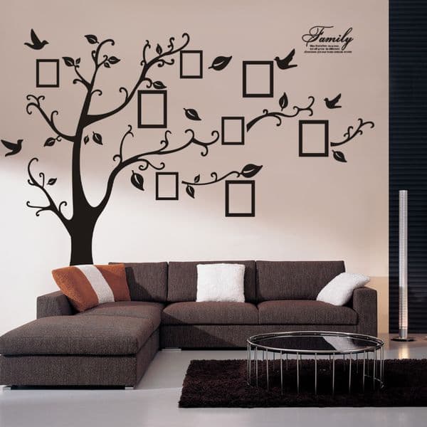Wall Stickers Large 200 * 250Cm/79 * 99 printed black 3D DIY po tree PVC wall stickers/adhesives Home wall stickers Paper murals Art home decoration 230403BJ