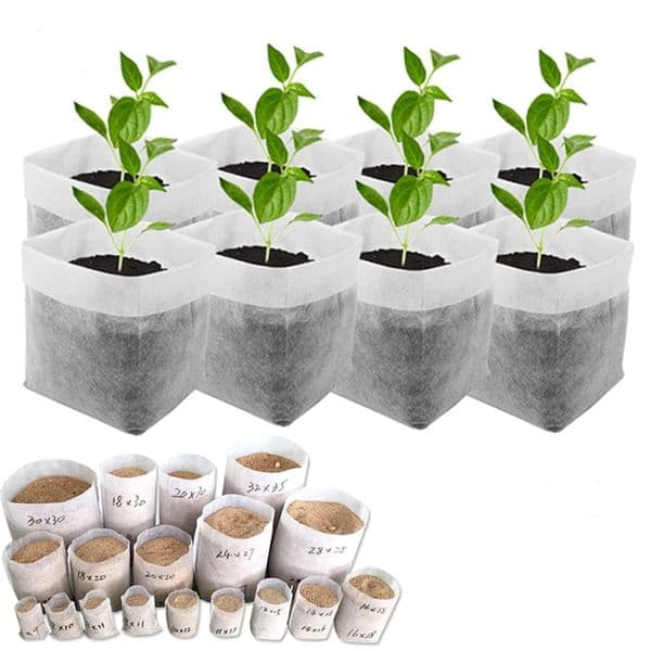 Grow Lights 100Pcs Biodegradable Nursery Bag Plant Grow Bags Non-woven Fabric Seeds To Sow Flower Pots For Home Garden Accessories Tools