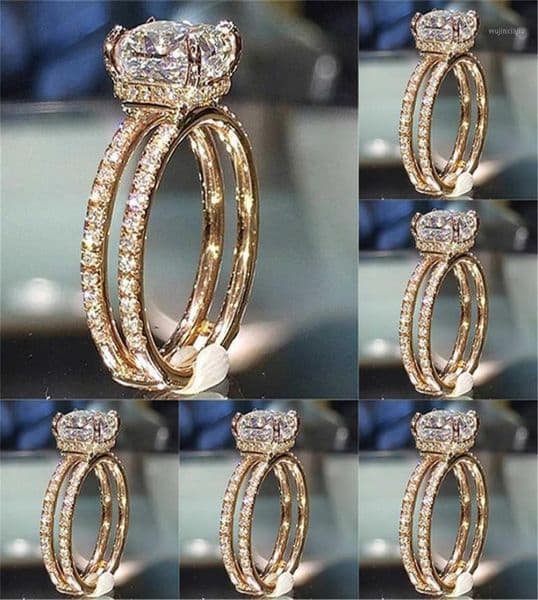 Wedding Rings Fashion Sparkling Women Alloy Engagement Ring Size 511 Suitable For Birthday Party