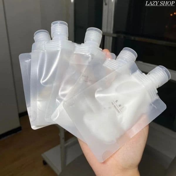 wholesale Refillable Packaging Empty Squeeze Pouches with Flip Cap Cosmetic Lotion Shampoo Liquid Plastic Spout Bags