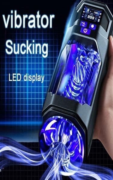 Sex Toy Massager Fake Cunt Lcd Monitor Sucking Machine Real Car Heating Vagina for Men Adult s Usb Charging