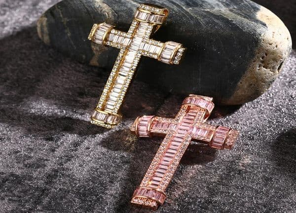 Cubic Zirconia Iced Out Pendants Necklace for Men Women New Hip Hop Bling Micro Paved CZ Stone Rapper Jewelry Rose 18K Real Gold Silver Birthday Gift Bijoux