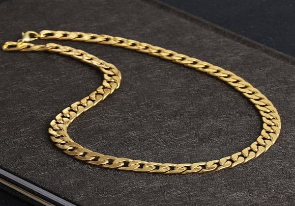 Never fade Stainless steel Figaro Chain Necklace 4 Sizes Men Jewelry 18K Real Yellow Gold Plated 9mm Chain Necklaces for Women Men