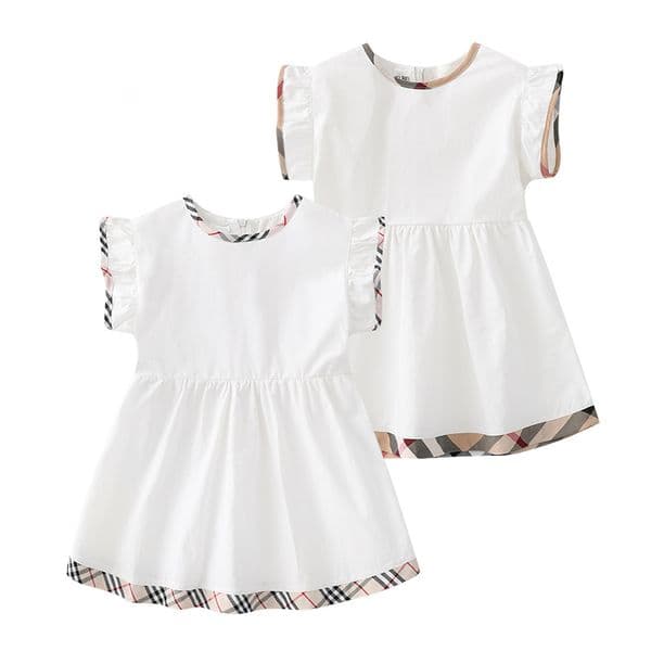 Summer Baby Girls Dress Cotton Princess Dress White Birthday Party Dresses for Toddler 1-6 Years Old