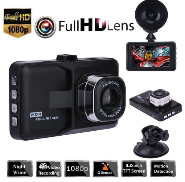30quot Vehicle 1080P Car DVR Dashboard DVR Camera Video Recorder Dash Cam GSensor GPS