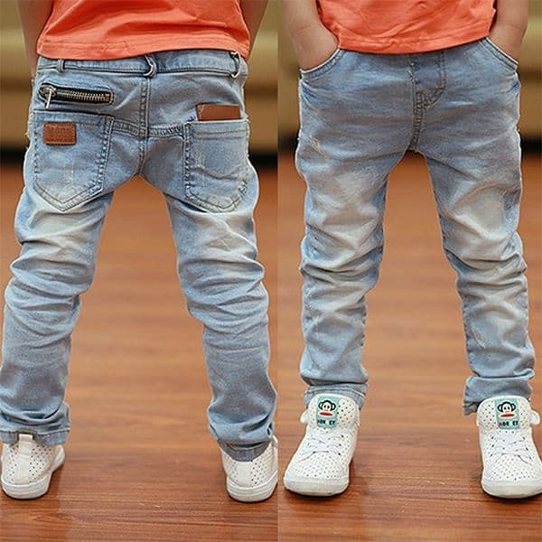 2026 New Pants Big Boy Elastic Joker Jeans Spring Children's Pencil Leg Autumn Denim Clothing 2 To 14 Year Old Male Children Designer