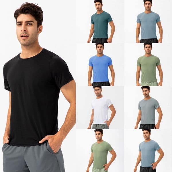 Yoga LU Outfit Lu Running Shirts Compression sports tights Fitness Gym Soccer Man Jersey Sportswear Quick Dry Sport t- Top LL mans
