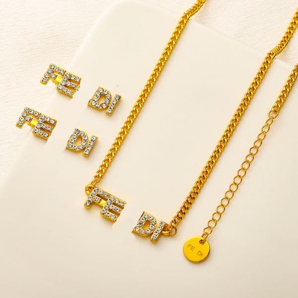 2026 New Gold Plated Women's New Love Gift Crystal Necklace Romantic Style Christmas Earrings Minimalist Design Boutique Jewelry Set Designer