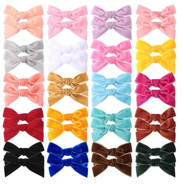 3 Inch Solid Velvet Bows For Girls Clips Baby Boutique Hairpin Handmade Barrettes Headwear Kids Hair Accessories Party Favor C438 B2