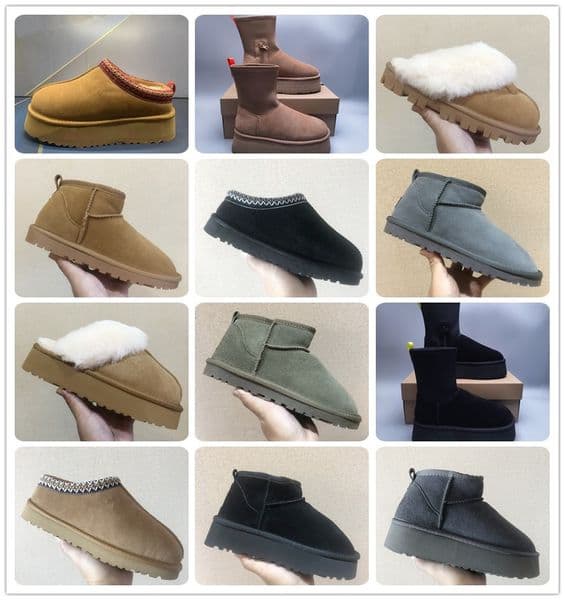 Boots Women Snow Boot Ankle Womens Platform Short Fur Sheepskin Tasman Tazz Chestnut Sand Mustard Seed Beige Winter grey Classic Ultra plush solid