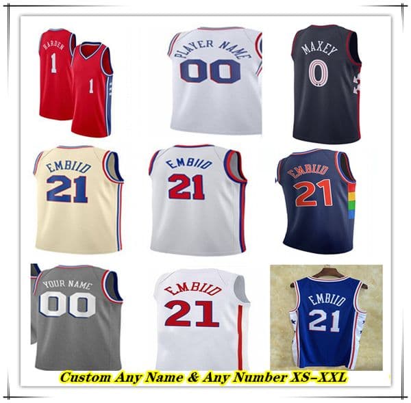 Printed Joel Embiid Sixer Basketball Jersey 0 Tyrese Maxey 12 Tobias Harris 3 Allen Iverson 9 Kelly Oubre Jr. Nicolas Batum De'Anthony Melton Paul Reed P.J. Tucker Men Kids