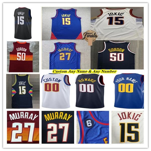 Printed Nikola Jokic Jamal Murray City Edition Basketball Jersey Aaron Gordon Michael Porter Jr. Caldwell-Pope Carmelo Anthony Allen Iverson Mutombo Reggie Jackson