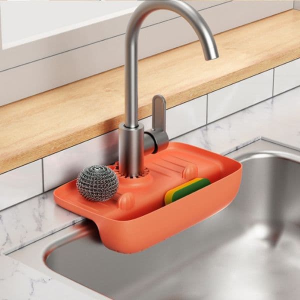 Silicone Kitchen Faucet Mat Sink Splash Drain Pad Bathroom Countertop Protector Shampoo Soap Dispenser Quick Dry Tray FY2672 ss1108